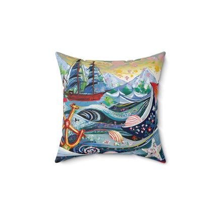 Nautical Patterns Spun Polyester Square Pillow
