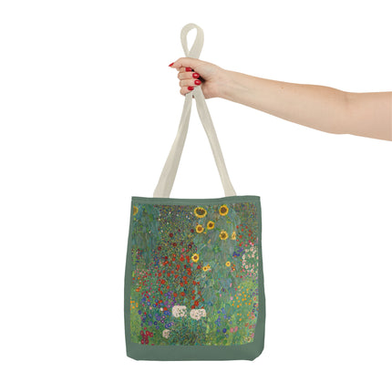 Farm Garden with Sunflowers by Gustav Klimt Tote Bag (AOP)
