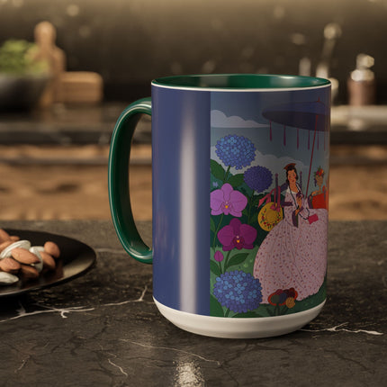 The Lady Of The Garden Tea Party Colorful Mugs – Art Deco Floral Elegance