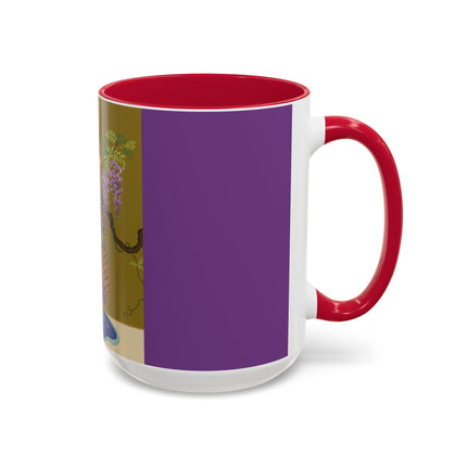Wisteria Elegance Colorful Mug (11oz, 15oz) – Floral Beauty, Kimono Art & Timeless Grace