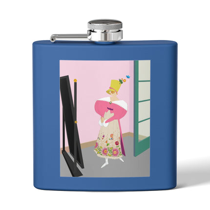 The Yellow Hat Stainless Steel Flask – 1920s Vogue Whimsy & Playful Elegance
