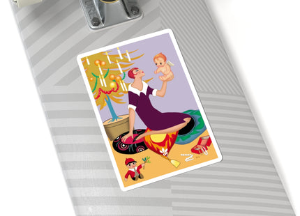 Art Deco Christmas Kiss-Cut Stickers (4 Sizes)