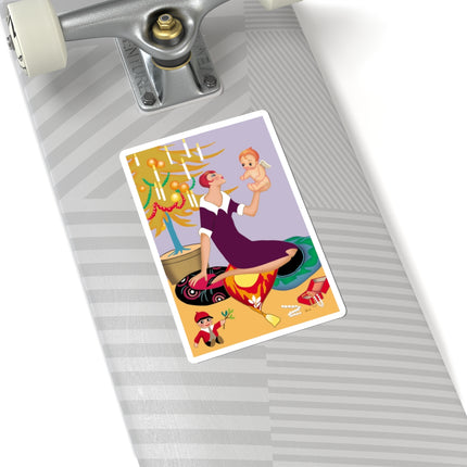 Art Deco Christmas Kiss-Cut Stickers (4 Sizes)