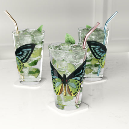 Green Birdwing by Charles Dessalines D' Orbigny Glass, 16oz