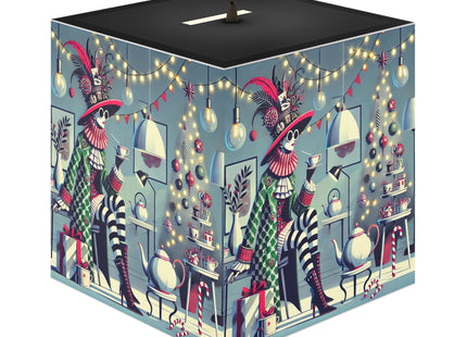 Whimsical Christmas Tea Party Light Cube Lamp