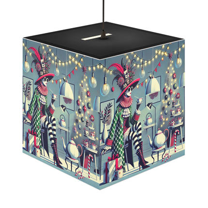 Whimsical Christmas Tea Party Light Cube Lamp