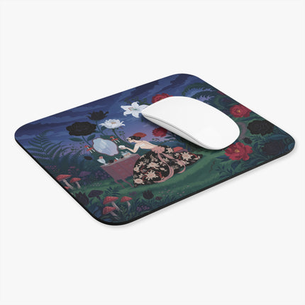 🌹🌙 The Midnight Garden Rendezvous Mouse Pad – Art Deco Romantic Fantasy
