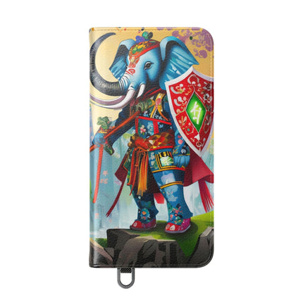 🐘⚔️ Cyberpunk Elephant Samurai Flip Case – Ancient Wisdom & Neon Power