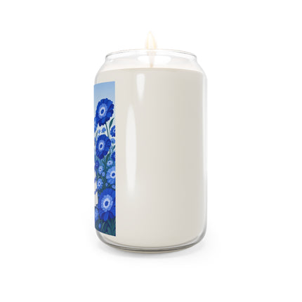 💙🌼 The Lady Of The Sapphire Blue Flower Garden Scented Soy Candle – Art Deco Floral Elegance