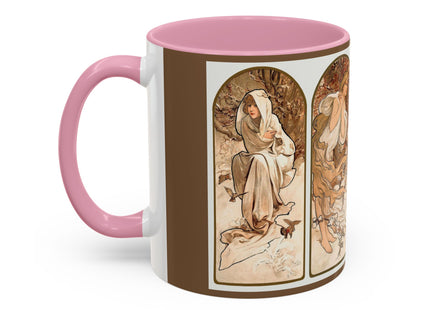 The Seasons by Alphonse Maria Mucha Colorful Mugs (11oz, 15oz)