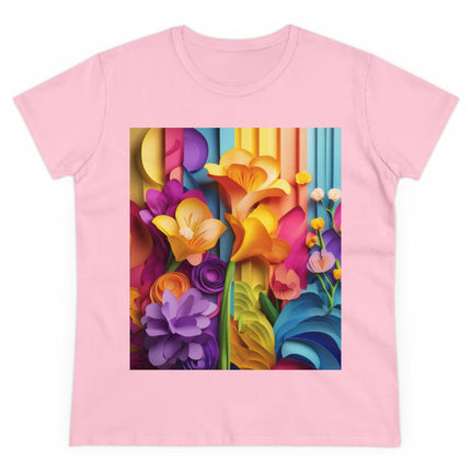 The Graceful Freesia Women's Midweight Cotton Tee