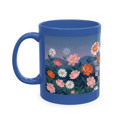 🌸🎭 The Lady Of The Floral Masquerade Garden Ceramic Mug – Art Deco Fashion Whimsy