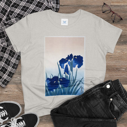 Irises by Ohara Koson Women's Midweight Cotton Tee