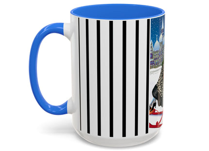 Elegant Winter Woman in Sleigh Colorful Mugs (11oz, 15oz)