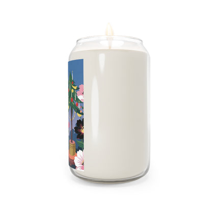 🌹🎄 The Lady Of The Candlelit Rose Tree Scented Soy Candle – Art Deco Christmas Garden