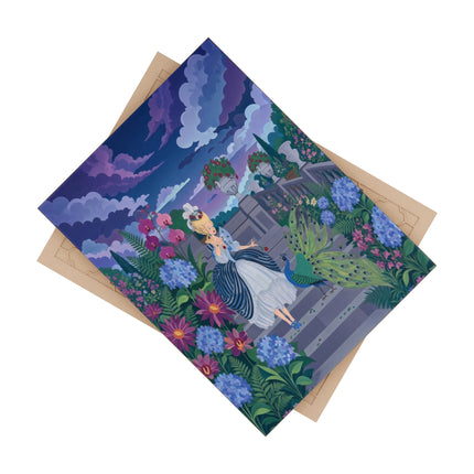 🦚🌸 The Peacock Garden Terrace Ceramic Tile – Art Deco Floral Elegance