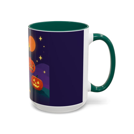 🎃🕯️ Moonlit Pumpkin Masquerade Colorful Mug – Whimsical Halloween Charm