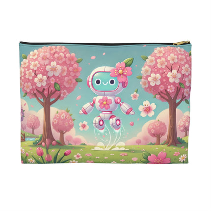 Sakura Sentinel Accessory Pouch – Robot Fairy & Blossom Magic