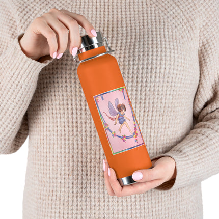 A Playful Fairy Jumps Rope Copper Vacuum Insulated Bottle, 22 oz