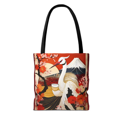 Crane at an Autumn Vineyard Tote Bag (AOP)
