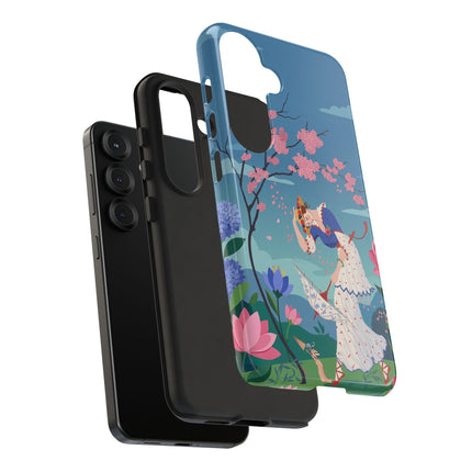 🌸☂️ The Lady Of The Falling Blossoms Phone Case – Art Deco Garden Whimsy
