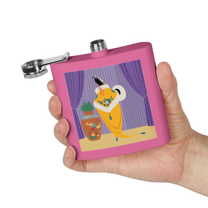 Golden Robe Flask – Elegant Drama & Timeless Sophistication