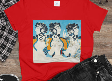 Reproduction of Ladies in Blue by Emile Gilliéron Women's Midweight Cotton Tee