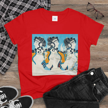Reproduction of Ladies in Blue by Emile Gilliéron Women's Midweight Cotton Tee