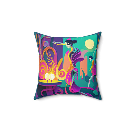 Dance of the Skeleton Ballerinas Spun Polyester Square Pillow