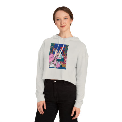 The Jealous Parrot by George Barbier Women’s Cropped Hooded Sweatshirt