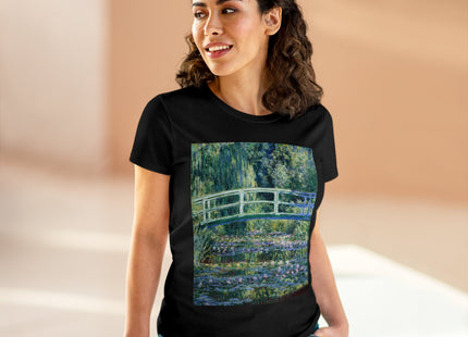 Water Lilies and Japanese Bridge by Claude Monet Women's Midweight Cotton Tee