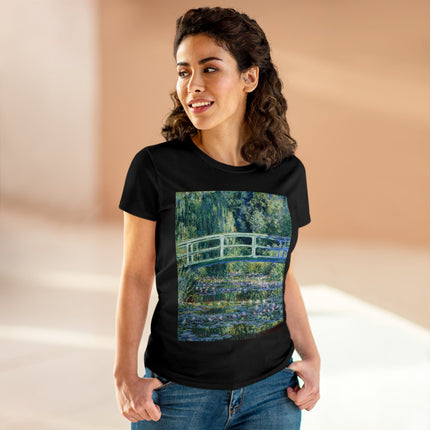 Water Lilies and Japanese Bridge by Claude Monet Women's Midweight Cotton Tee