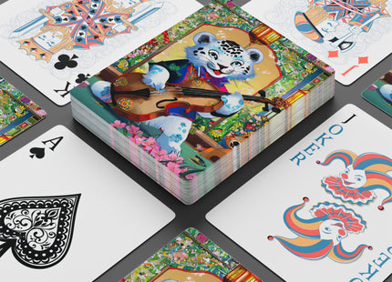 Melodies of the Snow Lion Cub Playing Cards
