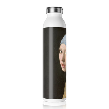 Girl with a Pearl Earring by Johannes Vermeer Slim Water Bottle