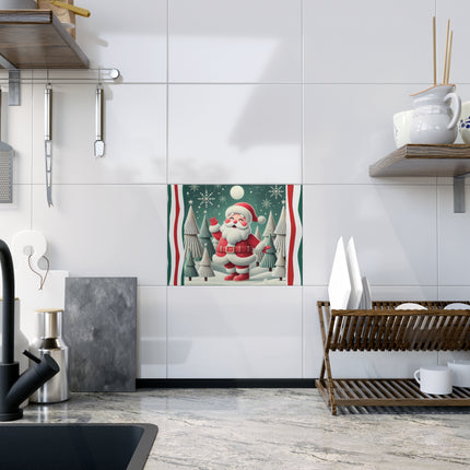 Santa's Joyful Night Ceramic Tile
