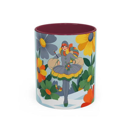 ❄️🌼 The Winter Flower Wanderer Colorful Mug – Colorful Art Deco Snow Fantasy