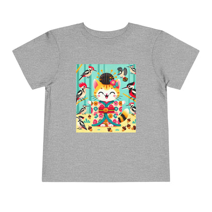 Geisha Kitten in the Woodpecker Grove Toddler Short Sleeve Tee