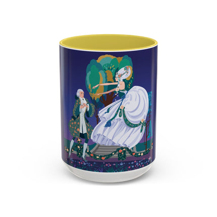 Moonlit Garden Waltz Colorful Mug (11oz, 15oz) – Rococo Romance, Garden Elegance & Enchanted Dance