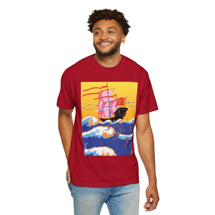 Golden Seas and Whimsical Dreams Unisex Garment-Dyed T-shirt