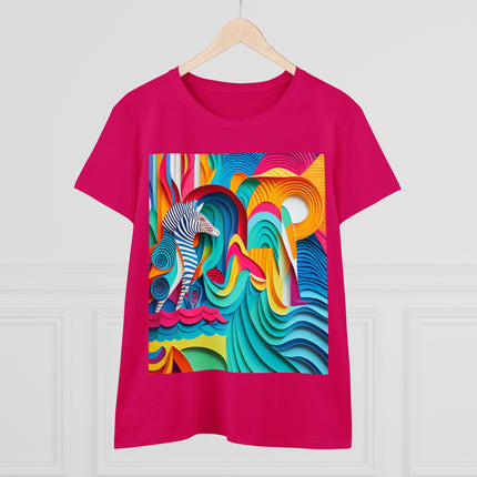Surfing Zebra Women's Midweight Cotton Tee