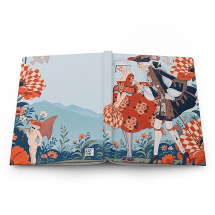 🧡💘 The Lady Of The Cupid Garden Courtship Hardcover Journal – Art Deco Floral Romance