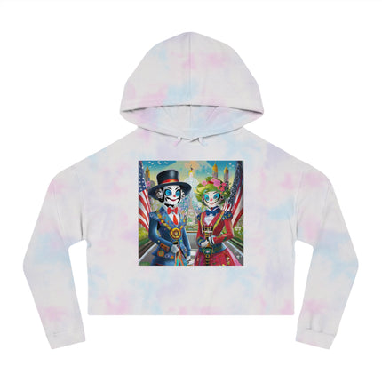Cyber Punk Robot Cropped Hooded Sweatshirt