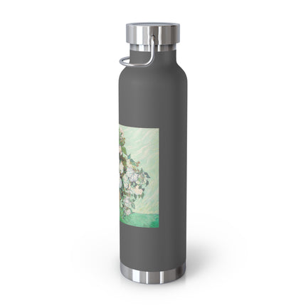 Roses by Vincent Van Gogh Copper Vacuum Insulated Bottle, 22oz