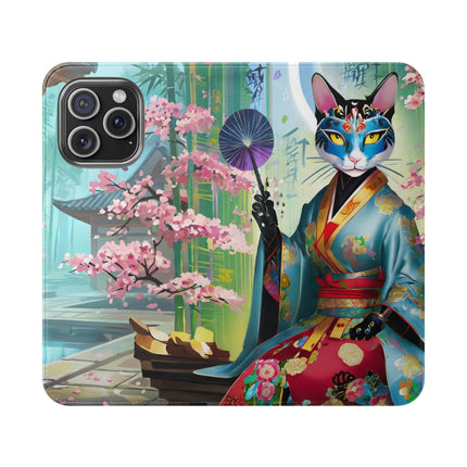 🌸✨ Cyberpunk Geisha Flip Case – Neon Elegance & Futuristic Grace