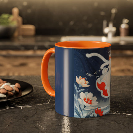 ❄️⛸️ The Winter Skater’s Flight Colorful Mug – Art Deco Floral Fantasy