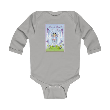 It’s A Boy! Long Sleeve Baby Bodysuit – Whimsical Wings & Cozy Celebration