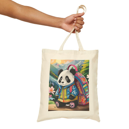 Baby Panda Cotton Canvas Tote Bag