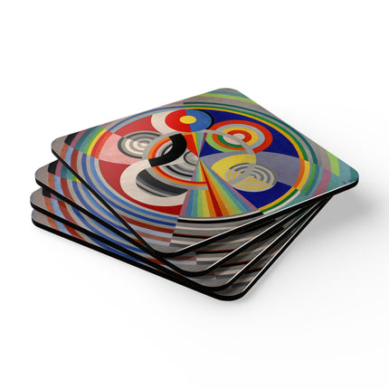 Rythme No. 1 by Robert Delaunay Corkwood Coaster Set