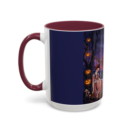 🌙🎃 Moonlit Mischief In The Pumpkin Grove Colorful Mug – Whimsical Halloween Fantasy