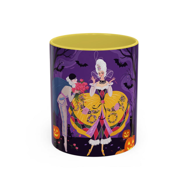 🎭🌹 The Harlequin Rose Masquerade Colorful Mug – Theatrical Halloween Romance